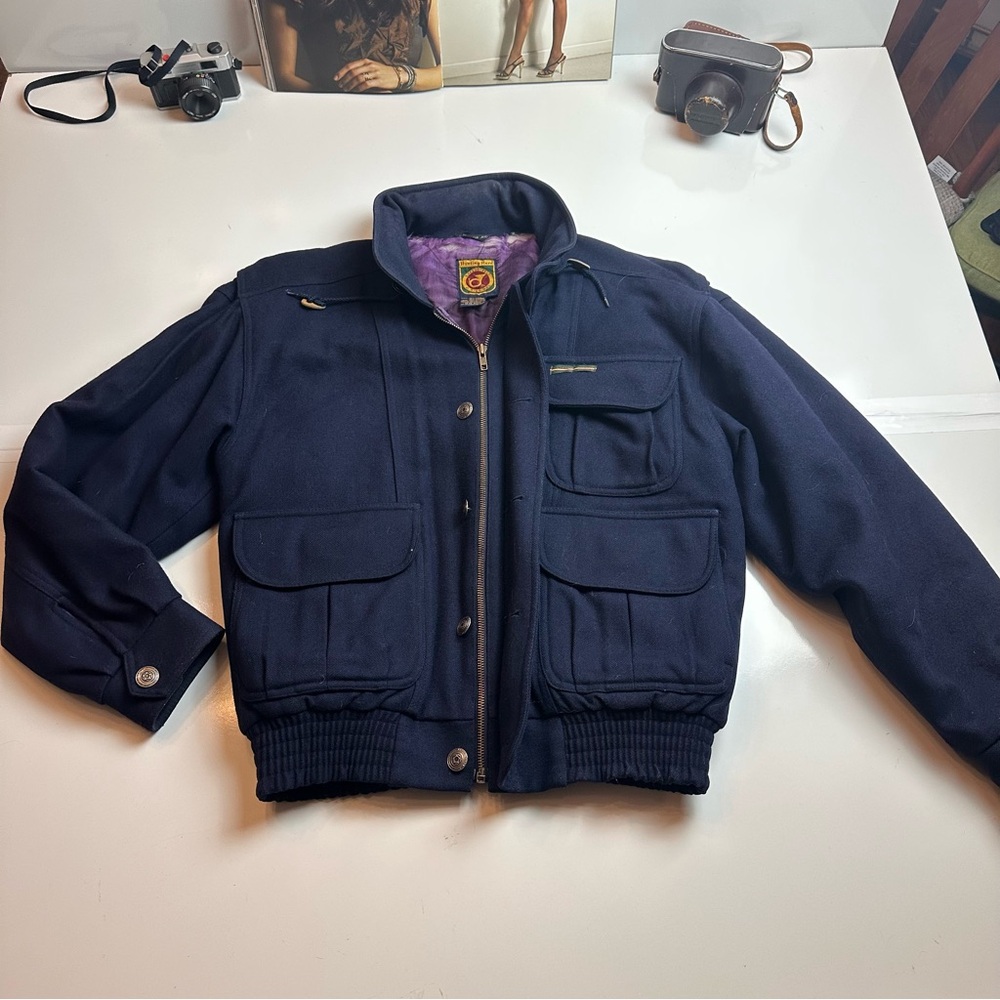Vintage Hunting Horn J.C. Higgins Wool Field Jacket Heritage Country Coat